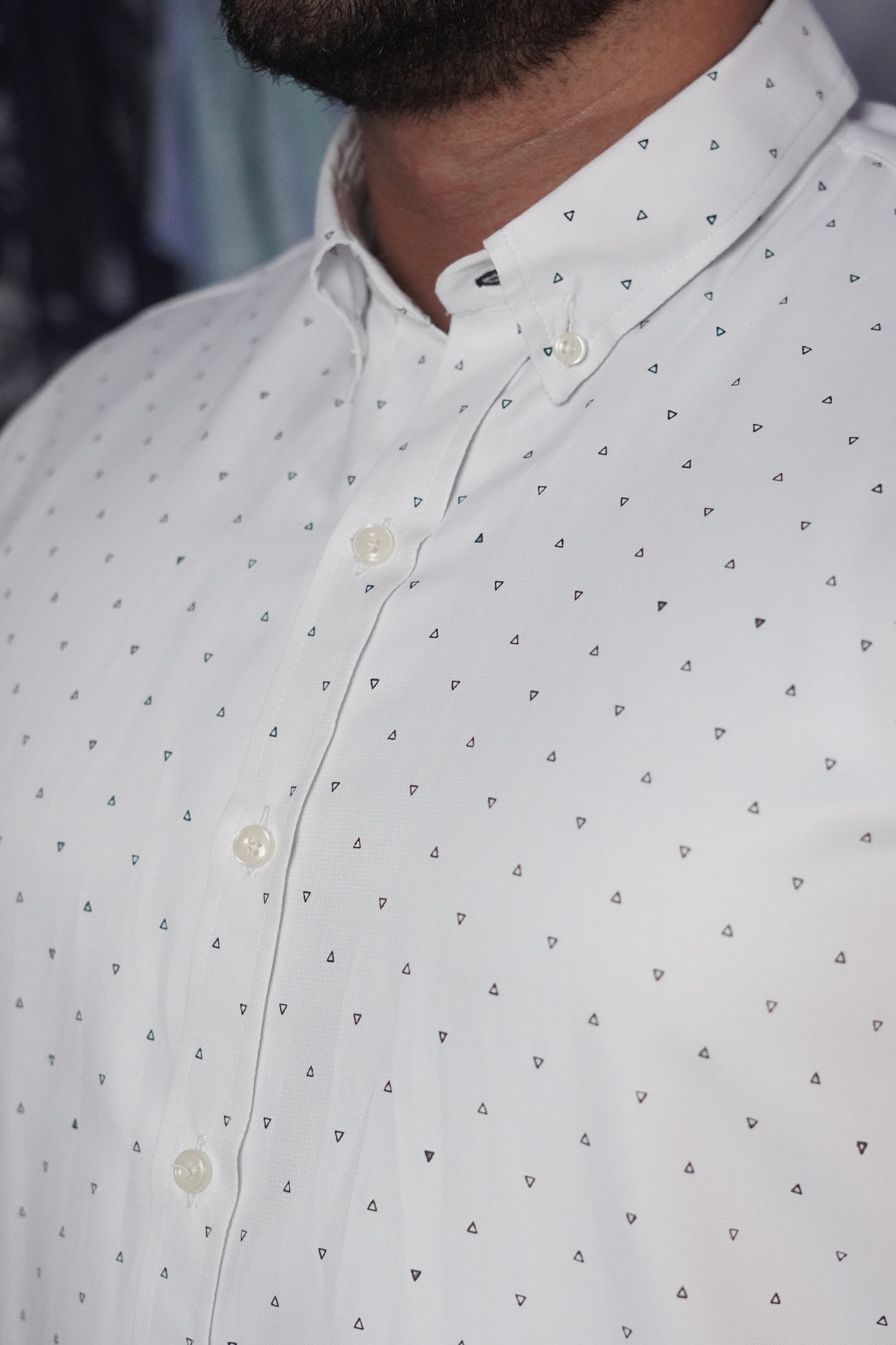 Camisa manga corta estampada blanca