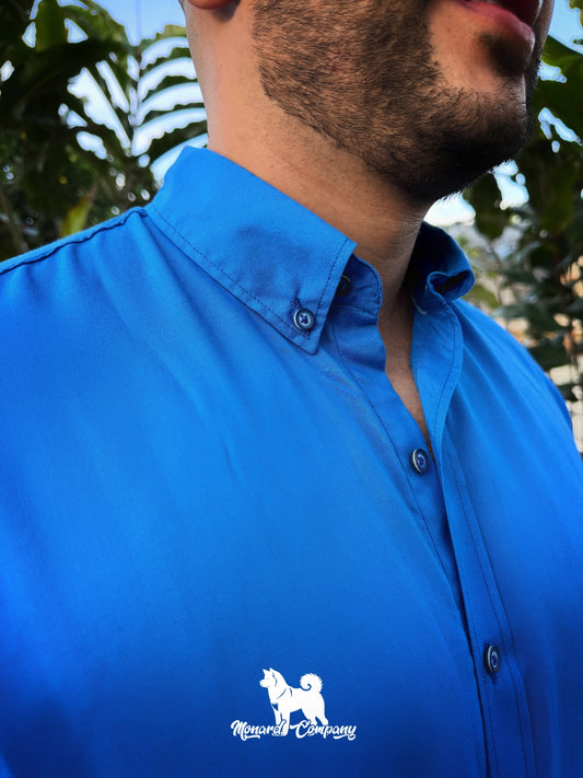 Camisa manga corta azul