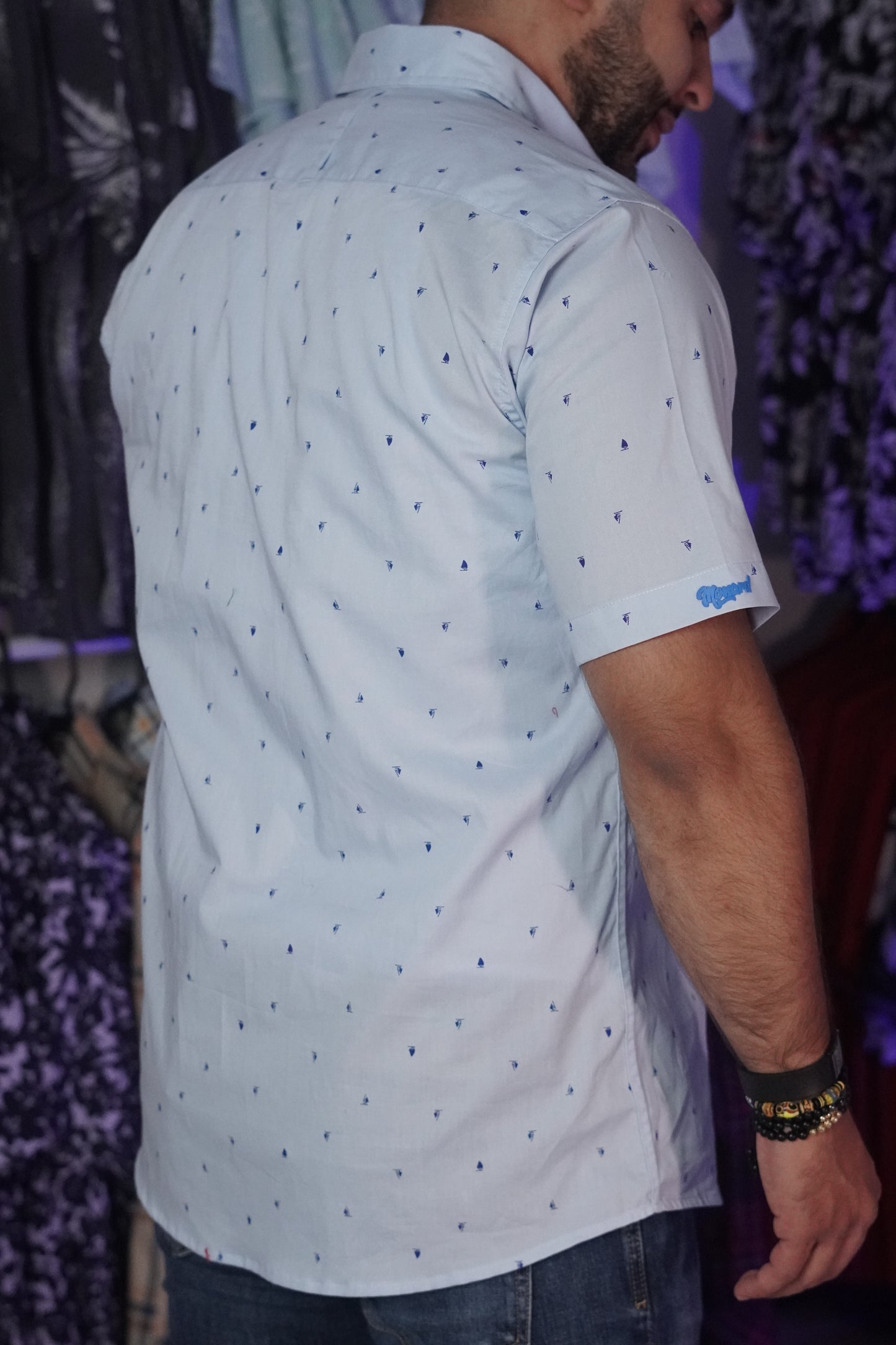 Camisa manga corta azul
