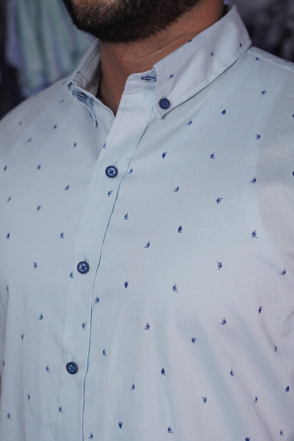Camisa manga corta azul