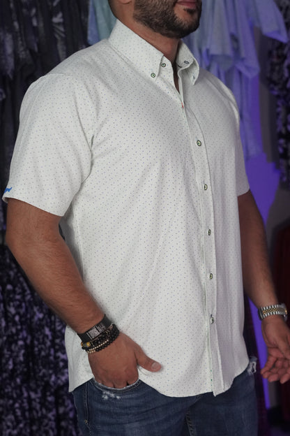 Camisa manga corta blanca estampada