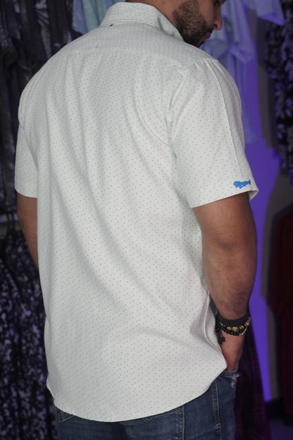 Camisa manga corta blanca estampada