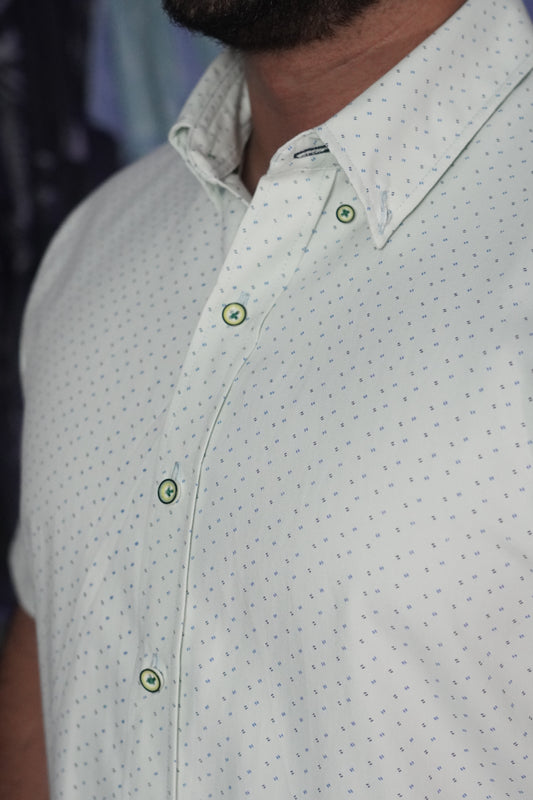 Camisa manga corta blanca estampada